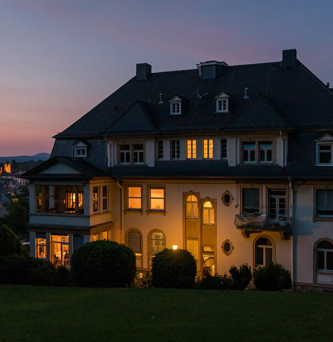 Haus Friedwart in Abendstimmung